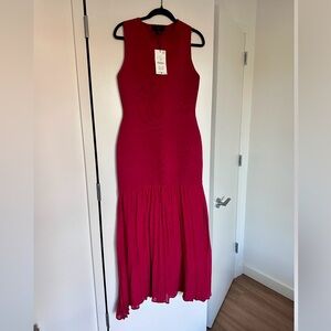 Zara Vibrant Red Knit Maxi Dress
